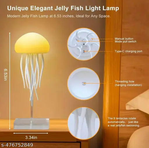 Ocean Glow™ Jellyfish Lamp – RGB Rechargeable Night Light