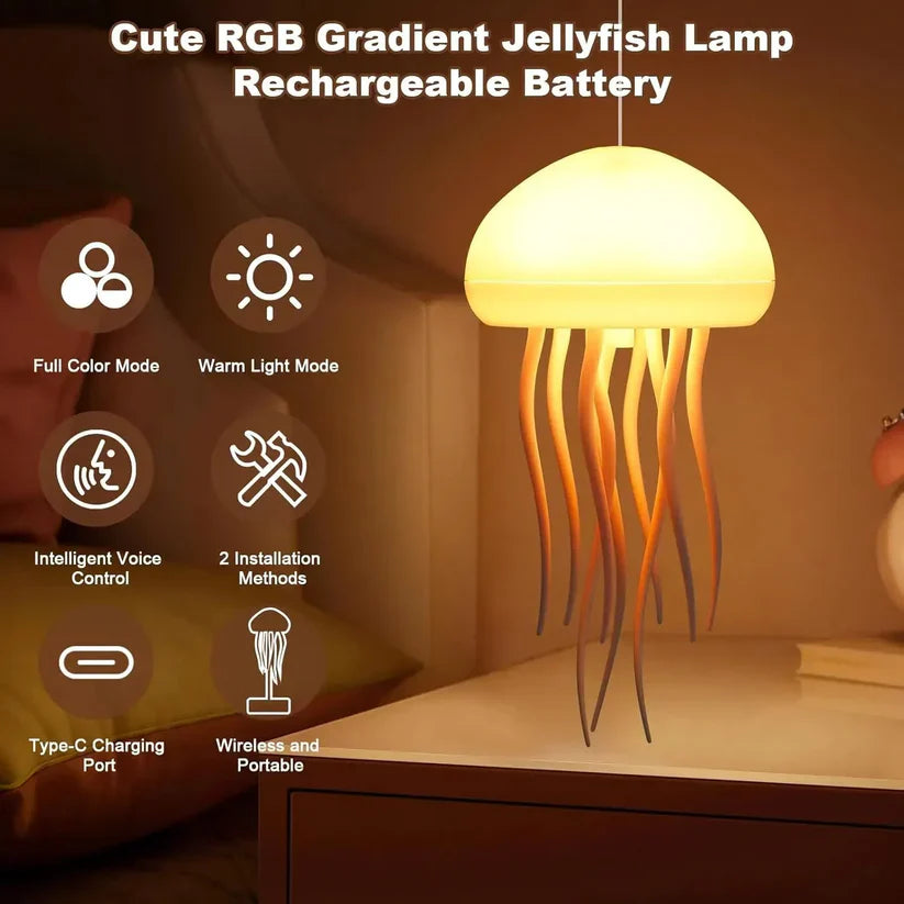 Ocean Glow™ Jellyfish Lamp – RGB Rechargeable Night Light